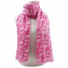Foulard Fucsia Flores Blancas y Detalles Dorados