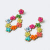 PENDIENTES DE FLORES MULTICOLORES ROMBO LATIDO/ALIBEY - Imagen 2