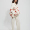 BOLSOS SHOPPER CUADROS ROJO LATIDO/ALIBEY - Imagen 3