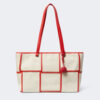 BOLSOS SHOPPER CUADROS ROJO LATIDO/ALIBEY
