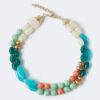 COLLAR CORTO DOBLE DE RESINA COMBI TURQUESA LATIDO/ALIBEY
