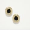 PENDIENTES CANNES BOTÓN NEGRO OMEGA PEGAR