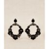 Pendientes aro flores resina LATIDO