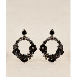 Pendientes aro flores resina LATIDO