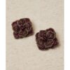 Pendientes cortos gran flor tonos malva LATIDO - Imagen 3