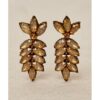 Pendientes largos hojas resina cristalizada dorados LATIDO - Imagen 3