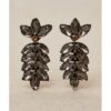 Pendientes largos hojas resina cristalizada rutenio LATIDO