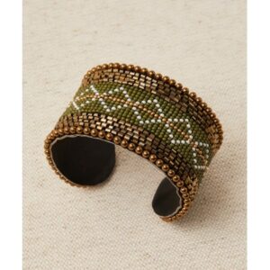 Pulsera brazalete boho verde LATIDO