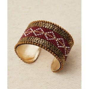 Pulsera brazalete boho granate LATIDO