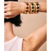 Pulsera latón baño de oro e incrustaciones piedras azul LATIDO - Imagen 2