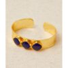 Pulsera latón baño de oro e incrustaciones piedras azul LATIDO