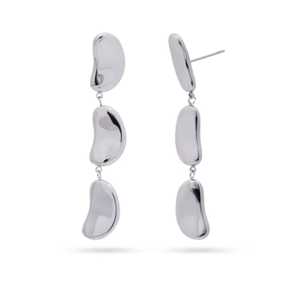 Pendientes largos Waves Pebble acero ANARTXY