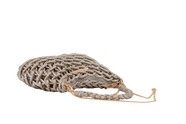 CLUTCH METALIC CORD ELOISE PLATA SIMOSASTRE - Imagen 5