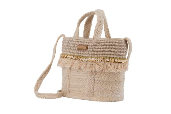 TOTE JUTE VALENTINA BEIGE SIMOSASTRE - Imagen 2