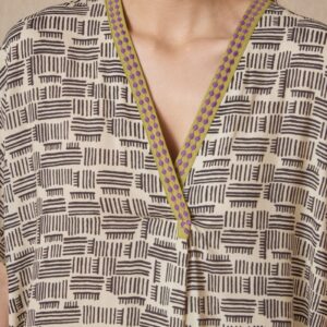 VESTIDO CUELLO EN V AFRICANO LATIDO