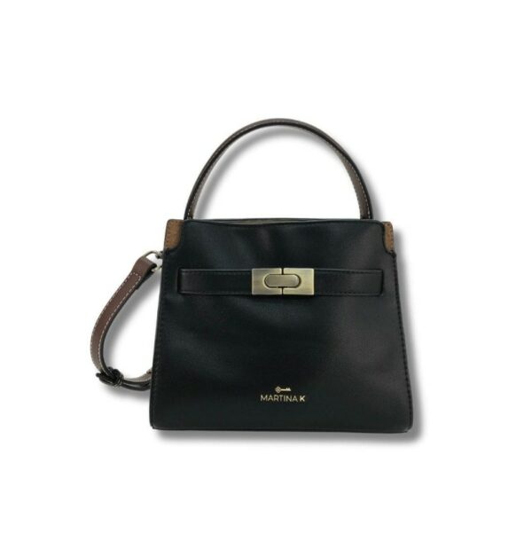 BOLSO DE MANO DETALLE METÁLICO CLASS NEGRO MARTINA K