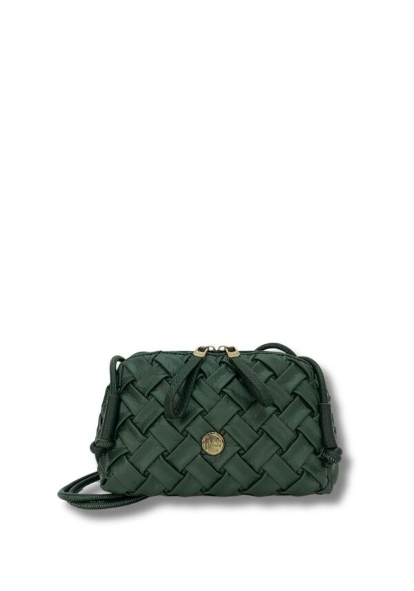 BOLSO BANDOLERA TRENZADO BRAIDED VERDE MARTINA K - Imagen 3