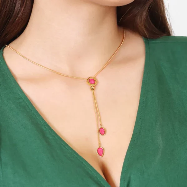 COLLAR DROPS PETAL ROSA ANRTXY - Imagen 2
