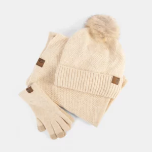 PACK GORRO, BUFANDA Y GUANTES BEIGE PEPE MOLL