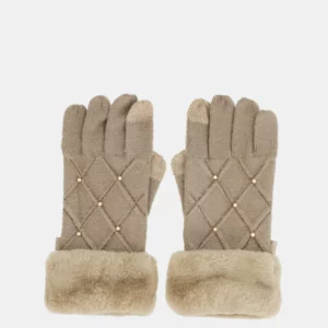 GUANTES DE PUNTO BEIGE CON DETALLES ANEKKE