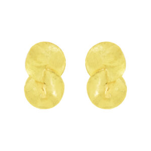 PENDIENTE ENTRELAZADO CHAPADO ORO ARTESANAL BILYFER