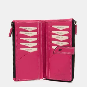 Cartera grande de piel fucsia ABBACINO