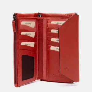 Cartera grande en piel roja ABBACINO