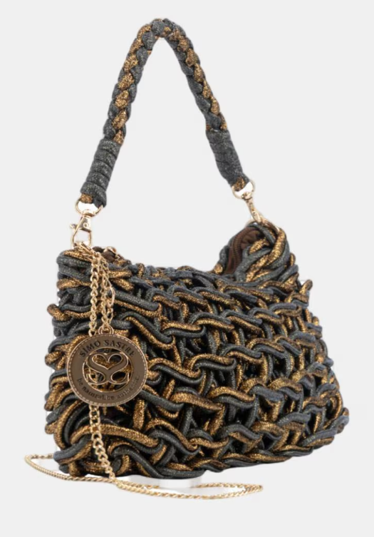 BOLSITO CUERDA DESIREE NEGRO/ORO SIMOSASTRE - Imagen 3