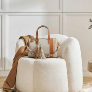 BOLSO BOWLING DE MANO BEIGE NOCO