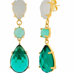 PENDIENTE CRISTAL TURQUESA DOBLE LAGRIMA BILYFER
