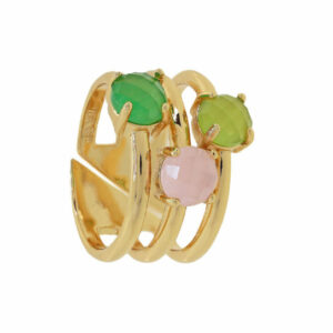 ANILLO 3 VIAS CRISTAL VERDE BILYFER
